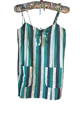 NWT Anthropologie Mini Shift Dress Medium Striped Resort Boho